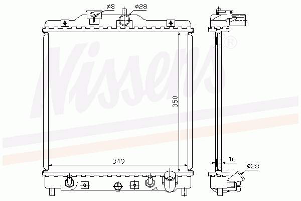 68600 Nissens radiador de esfriamento de motor