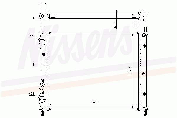 Radiador de esfriamento de motor 61876A Nissens