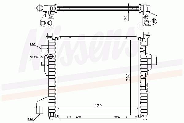 Radiador de esfriamento de motor 63835A Nissens