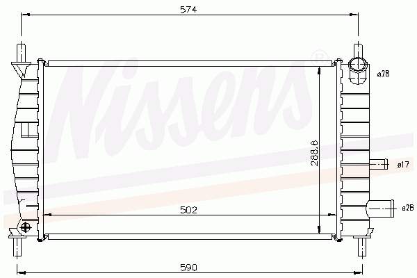 62085A Nissens radiador de esfriamento de motor