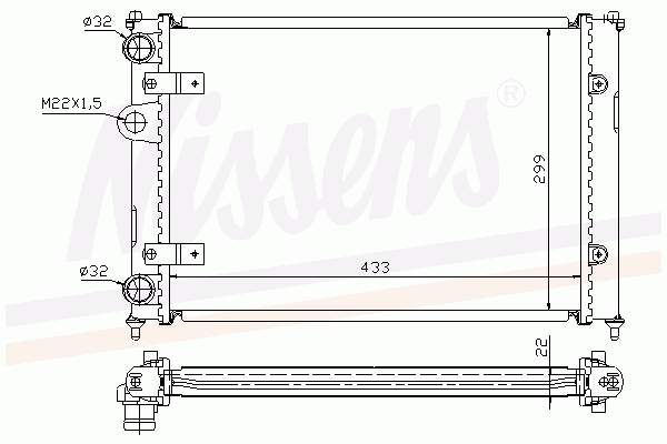 63998A Nissens radiador de esfriamento de motor