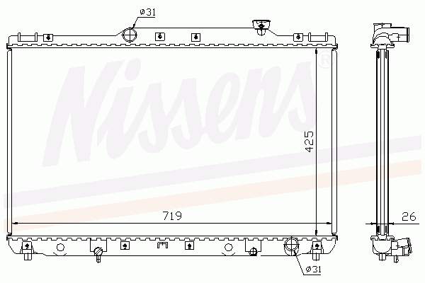 Radiador de esfriamento de motor 64769A Nissens