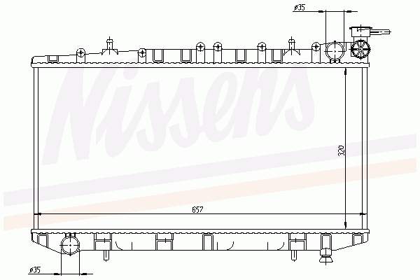 Radiador de esfriamento de motor 62961 Nissens