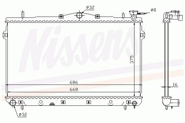 S2531029010 Hyundai/Kia radiador de esfriamento de motor