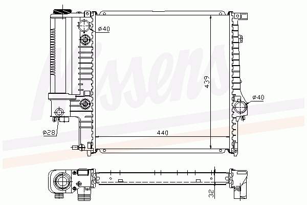 Radiador de esfriamento de motor 60613A Nissens