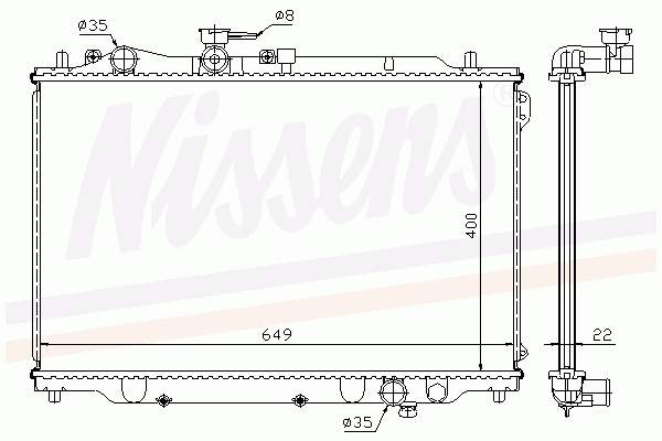 Radiador de esfriamento de motor 62391A Nissens