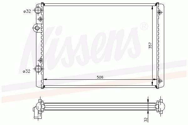 65232A Nissens radiador de esfriamento de motor