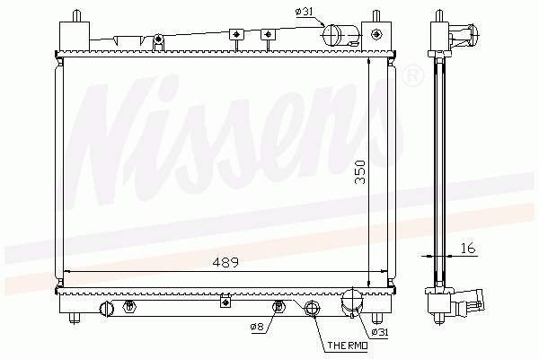 64799A Nissens radiador de esfriamento de motor