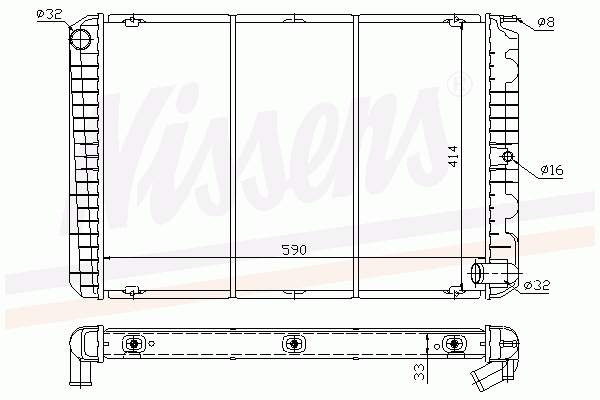 Radiador de esfriamento de motor 65516 Nissens