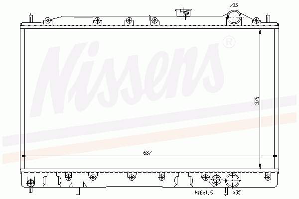 62836 Nissens radiador de esfriamento de motor