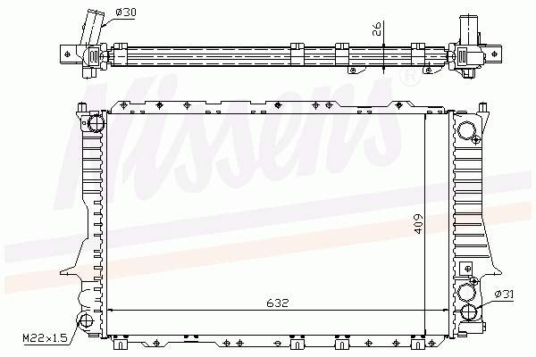 60459A Nissens radiador de esfriamento de motor