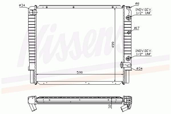 5002257 Volvo radiador de esfriamento de motor