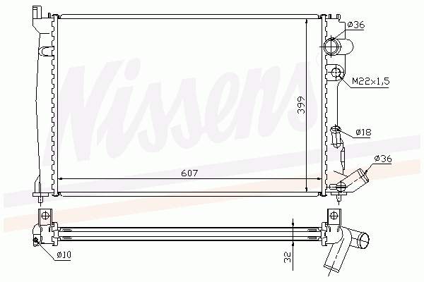 61302A Nissens radiador de esfriamento de motor