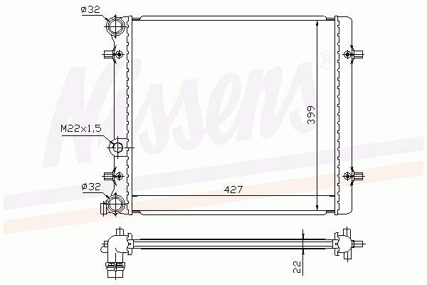 64101A Nissens radiador de esfriamento de motor