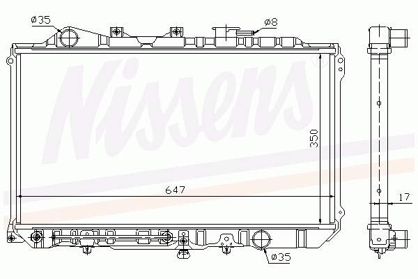 Radiador de esfriamento de motor 62502 Nissens