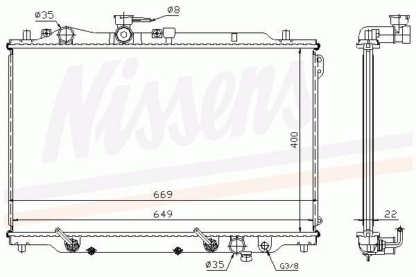 Radiador de esfriamento de motor 62444A Nissens