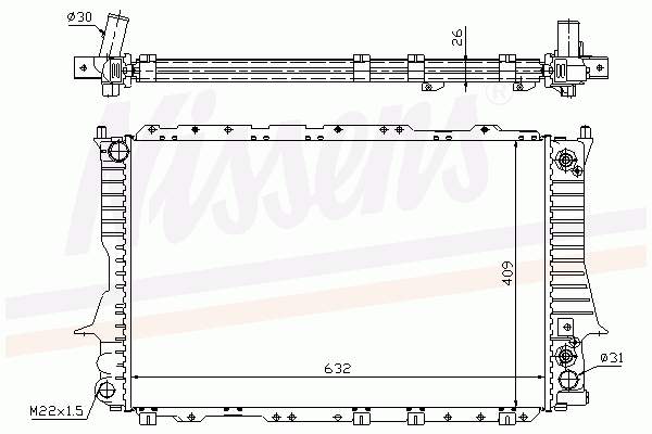 60476A Nissens radiador de esfriamento de motor