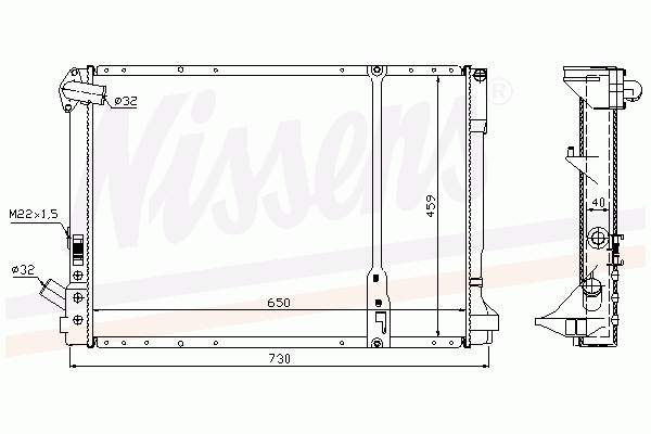 Radiador de esfriamento de motor 63976A Nissens