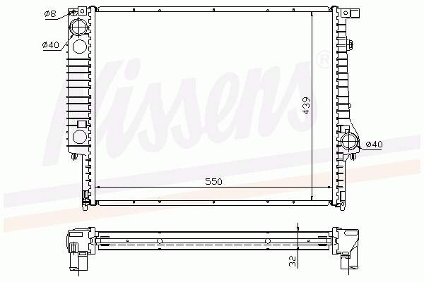 Radiador de esfriamento de motor 60759A Nissens