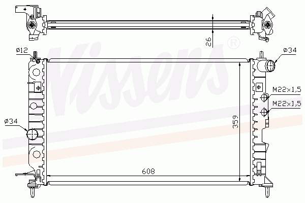 63012A Nissens radiador de esfriamento de motor