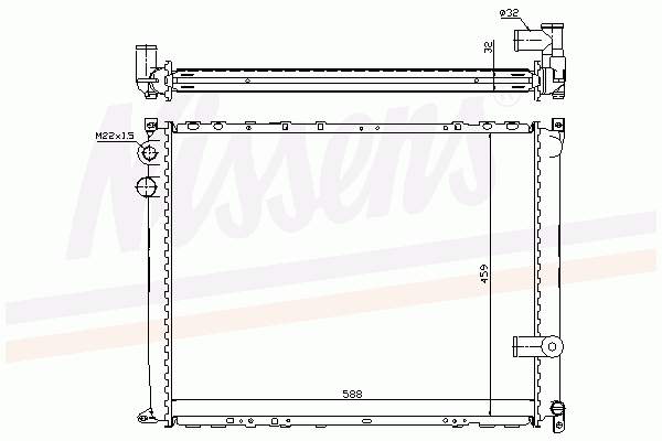 Radiador de esfriamento de motor 63944A Nissens