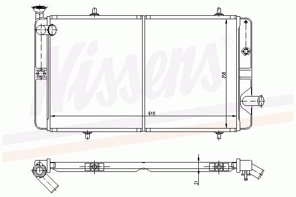 Radiador de esfriamento de motor 63481 Nissens