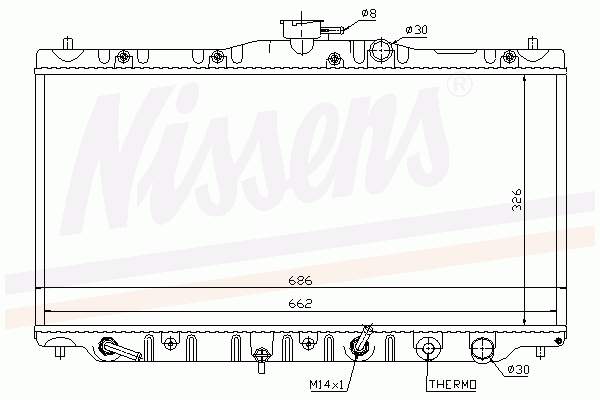 Radiador de esfriamento de motor 63307 Nissens