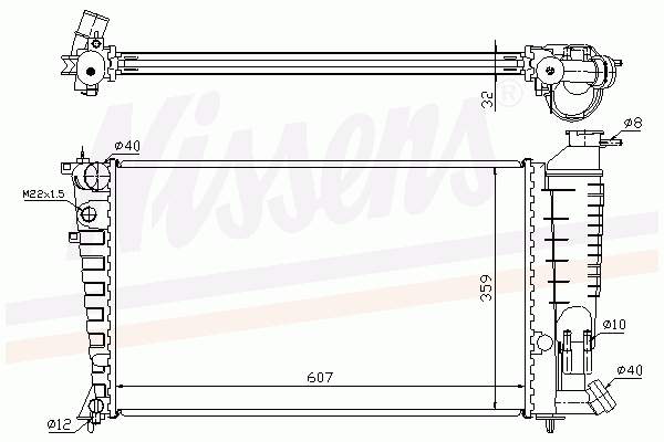 61380 Nissens radiador de esfriamento de motor