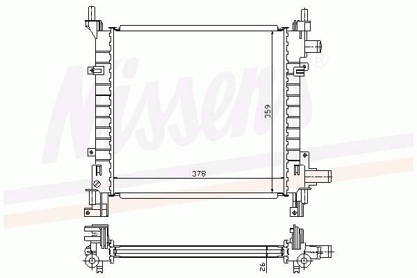 62083 Nissens radiador de esfriamento de motor