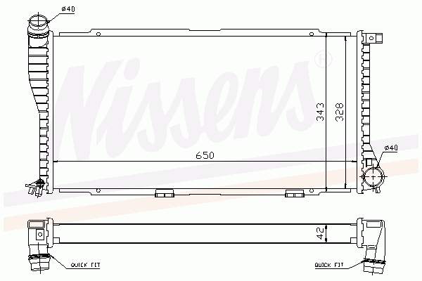 CR288000S Knecht-Mahle radiador de esfriamento de motor