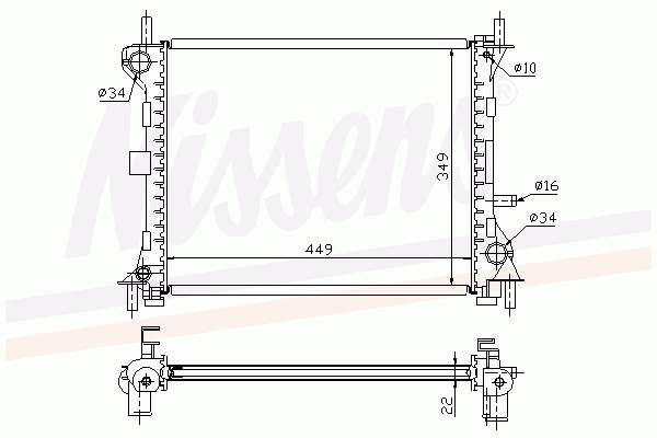 62074A Nissens radiador de esfriamento de motor