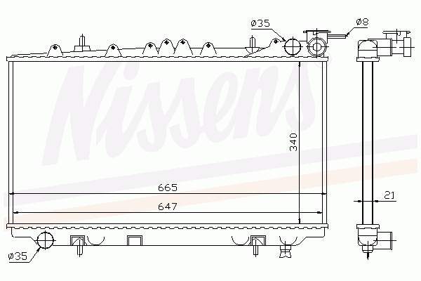 62421 Nissens radiador de esfriamento de motor