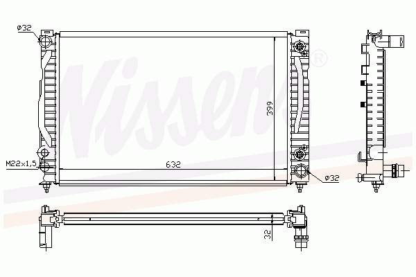 4B0121251AF VAG radiador de esfriamento de motor