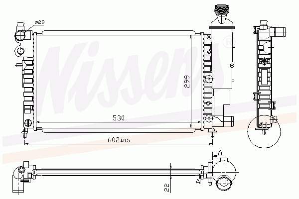 Radiador de esfriamento de motor 63745A Nissens