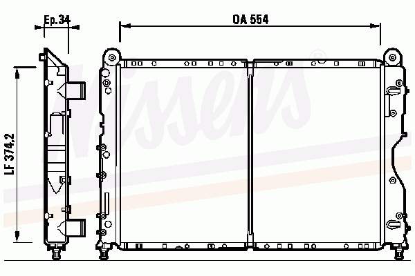 60057 Nissens radiador de esfriamento de motor