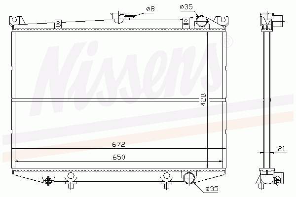 62929 Nissens radiador de esfriamento de motor