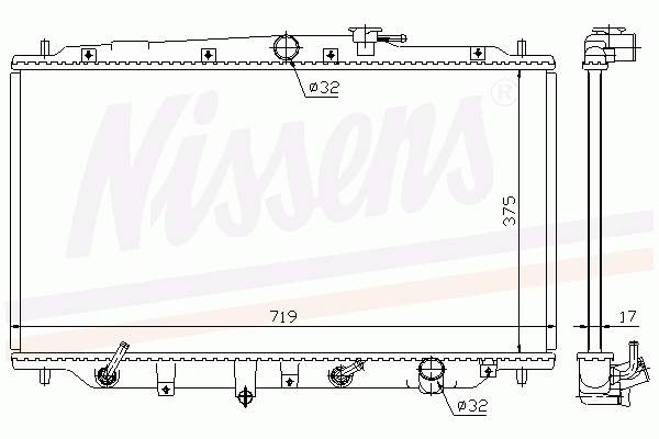 Radiador de esfriamento de motor 63316 Nissens