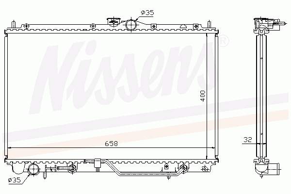 MB925638 Mercedes radiador de esfriamento de motor