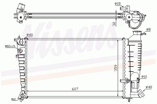 63578 Nissens radiador de esfriamento de motor