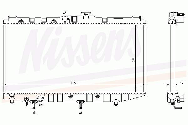 Radiador de esfriamento de motor 64719 Nissens