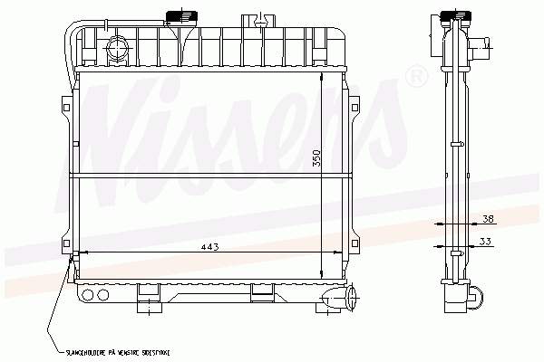 Radiador de esfriamento de motor 60678 Nissens