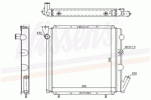 Radiador de esfriamento de motor 63934A Nissens