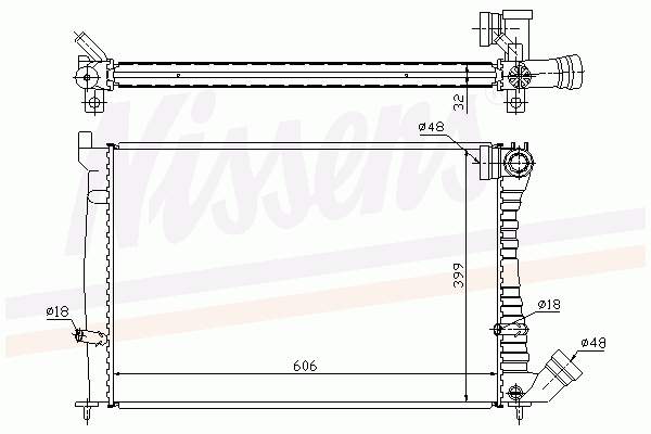 61338A Nissens radiador de esfriamento de motor