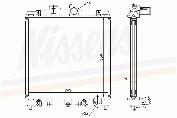 ADH29804 Blue Print radiador de esfriamento de motor