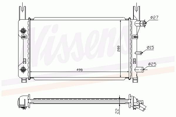 89FB8005BC Ford radiador de esfriamento de motor