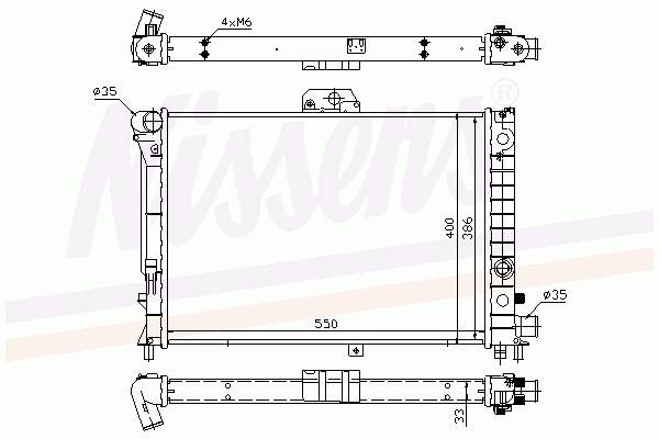 64046 Nissens radiador de esfriamento de motor