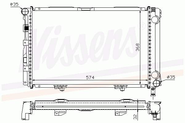 Radiador de esfriamento de motor 62671A Nissens