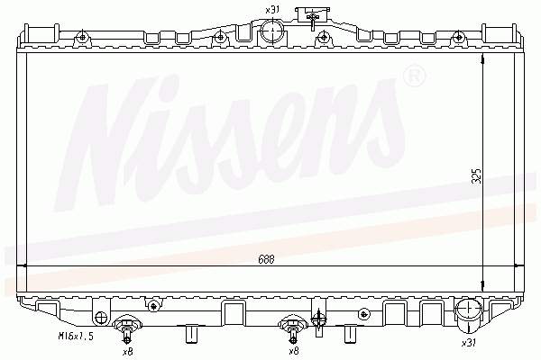 Radiador de esfriamento de motor 64866 Nissens