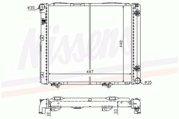 Radiador de esfriamento de motor 62728 Nissens