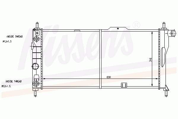 Radiador de esfriamento de motor 63281 Nissens